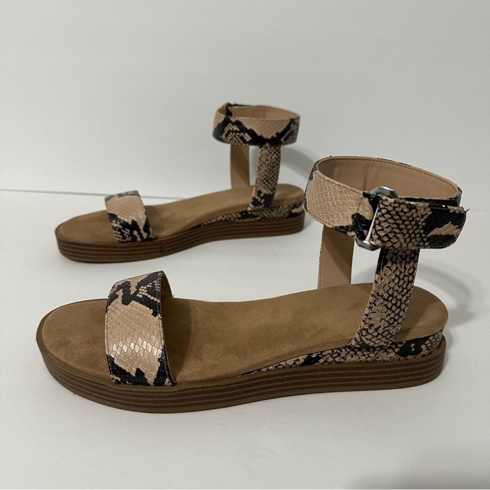 Alfani Sandals Animal Print Ankle Strap Flatform Boho Festival Chic Open Toe 9
